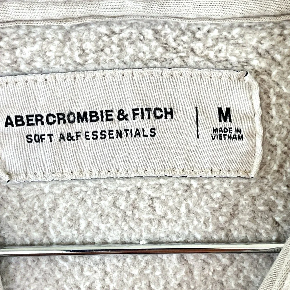 Abercrombie Mens Oversized Hoodie‎ Size M Beige Soft AF Rare Impact Fund Benefit